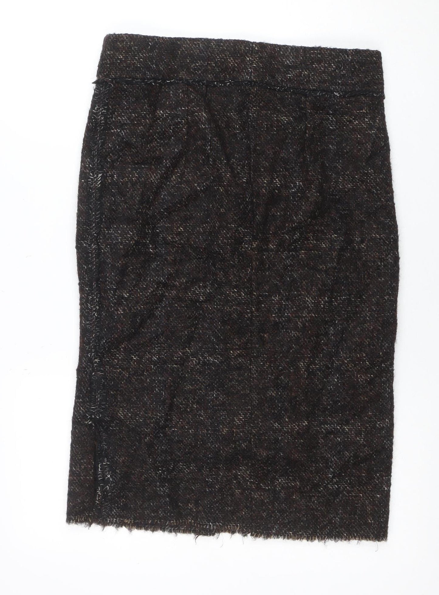 Zara Woman Brown Bouclé Check Chino Shorts Size L