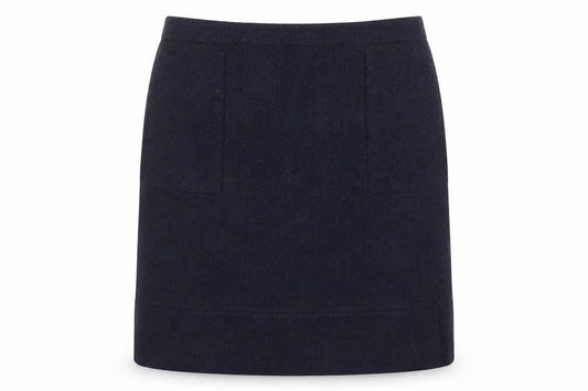 Jaeger Women Blue Wool Blend Herringbone Pencil Skirt Size 14