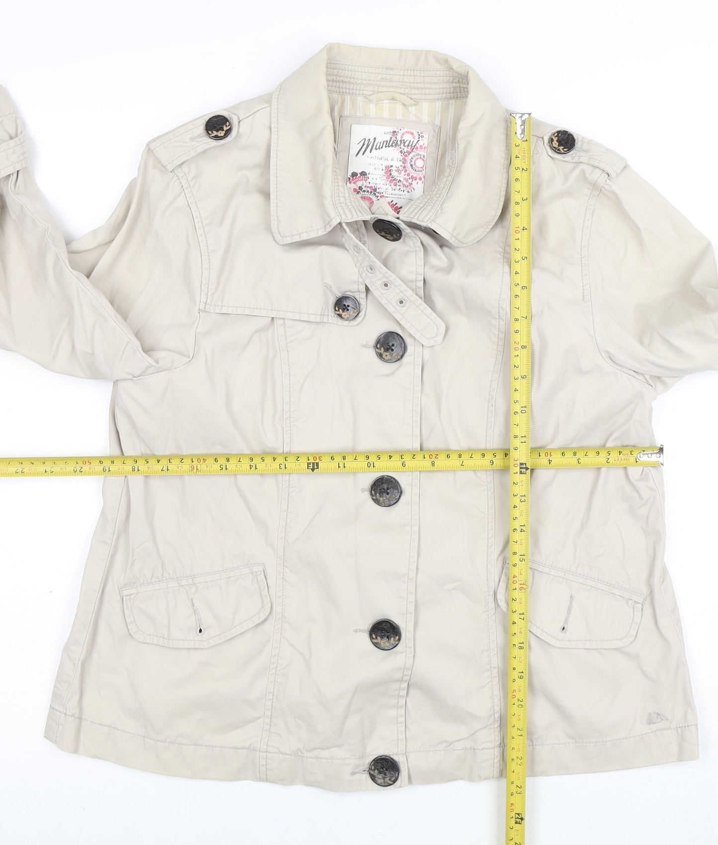 Monterey Women’s Beige Cotton Trench Jacket Size 14