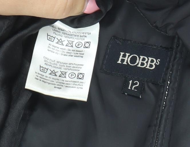 Hobbs Womens Black Size 12 Puffer Gilet Waistcoat Quilted Zip Vest