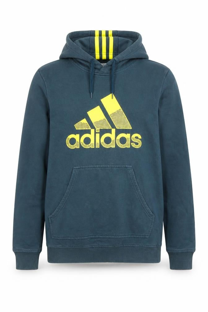 Adidas Boys Blue Hoodie Size 164 Pullover Hooded Sweatshirt