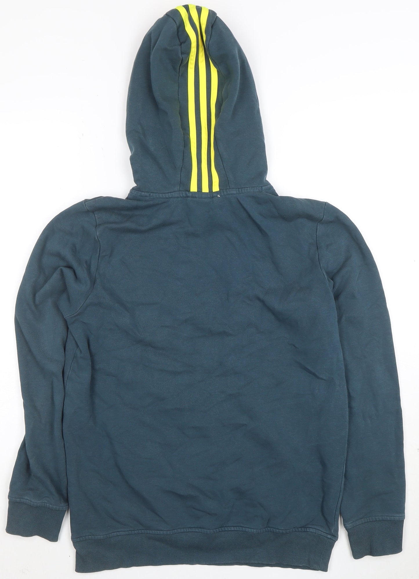Adidas Boys Blue Hoodie Size 164 Pullover Hooded Sweatshirt