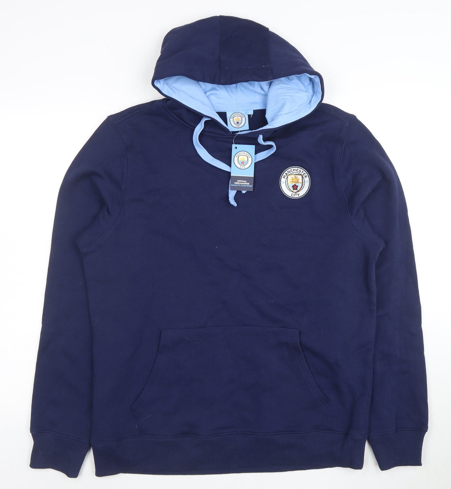 Manchester City Women Navy Blue Pullover Hoodie L Cotton
