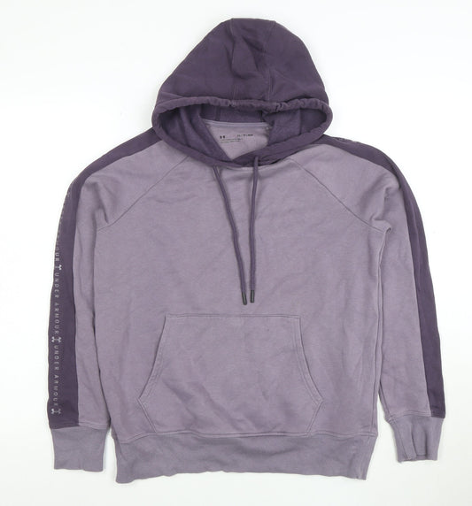 Under Armour Womens Purple XS Pullover Hoodie with Logo Trim