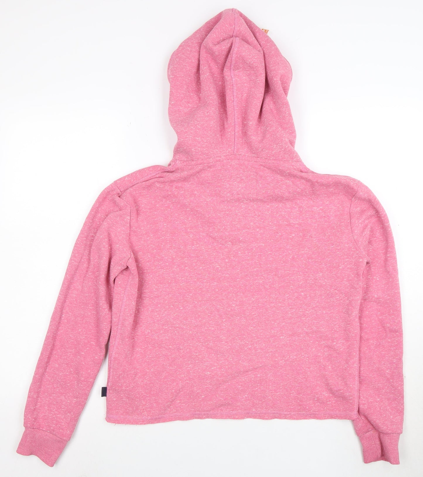 Superdry Womens Pink Pullover Hoodie UK 8 Floral Graphic Heritage