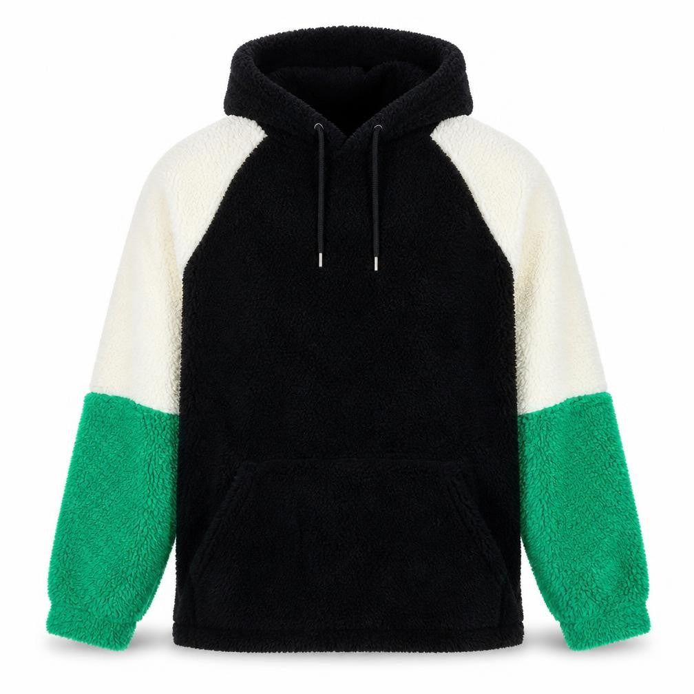 ASOS Men’s Black Colour Block Fleece Pullover Hoodie Size S
