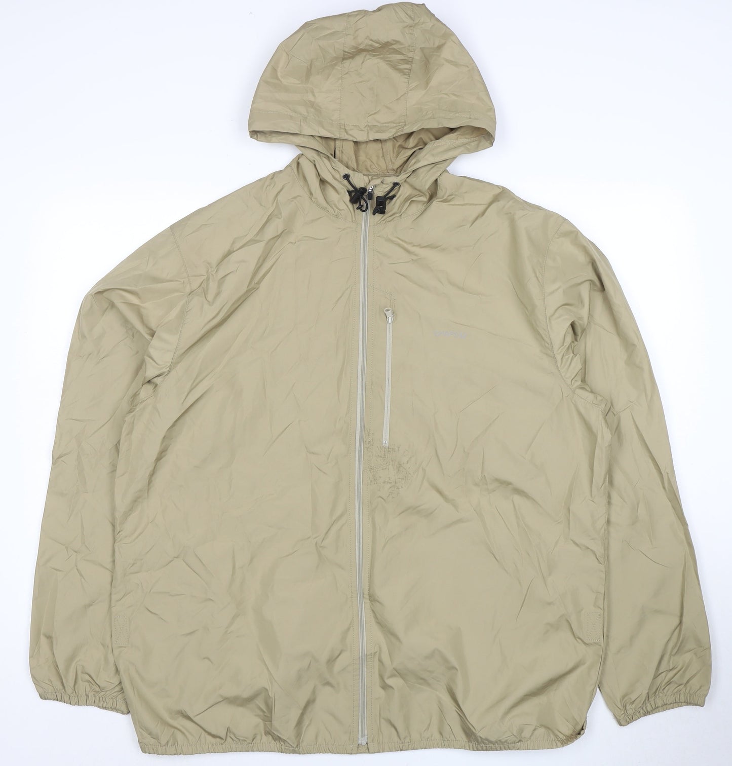 Chaps Men's Beige XL Hooded Windbreaker Jacket Polyester