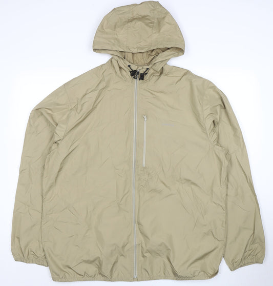 Chaps Men's Beige XL Hooded Windbreaker Jacket Polyester