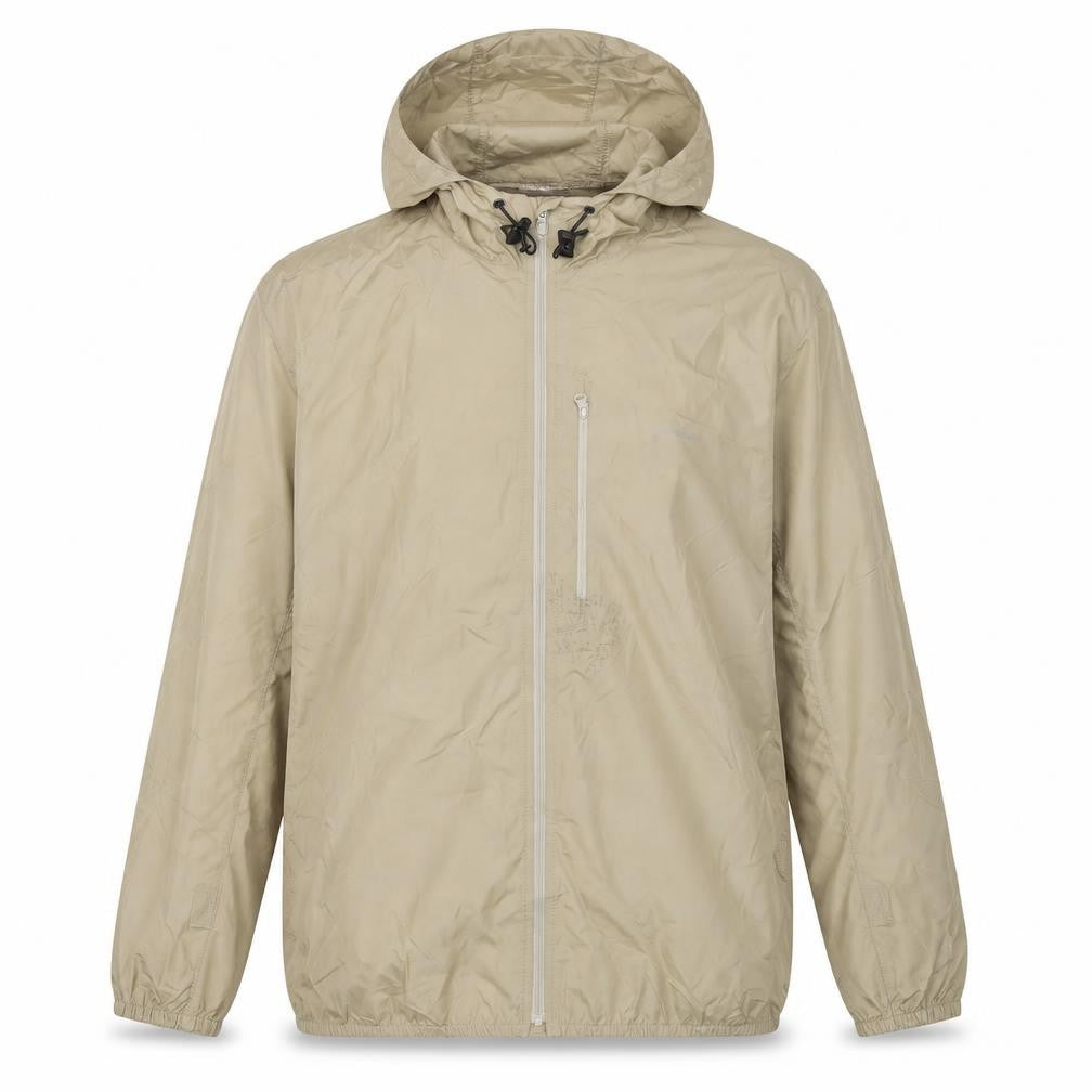 Chaps Men's Beige XL Hooded Windbreaker Jacket Polyester