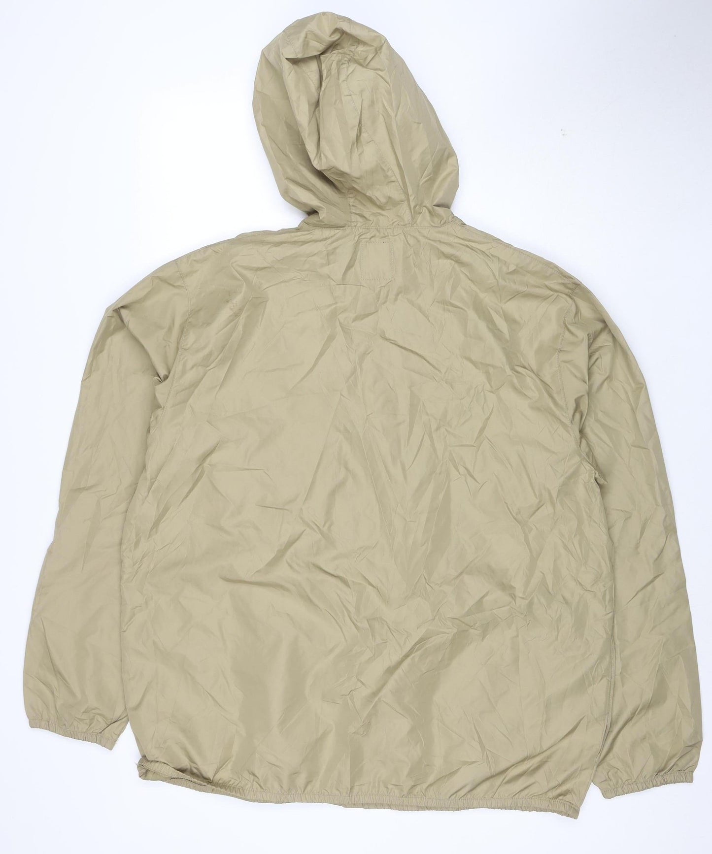 Chaps Men's Beige XL Hooded Windbreaker Jacket Polyester
