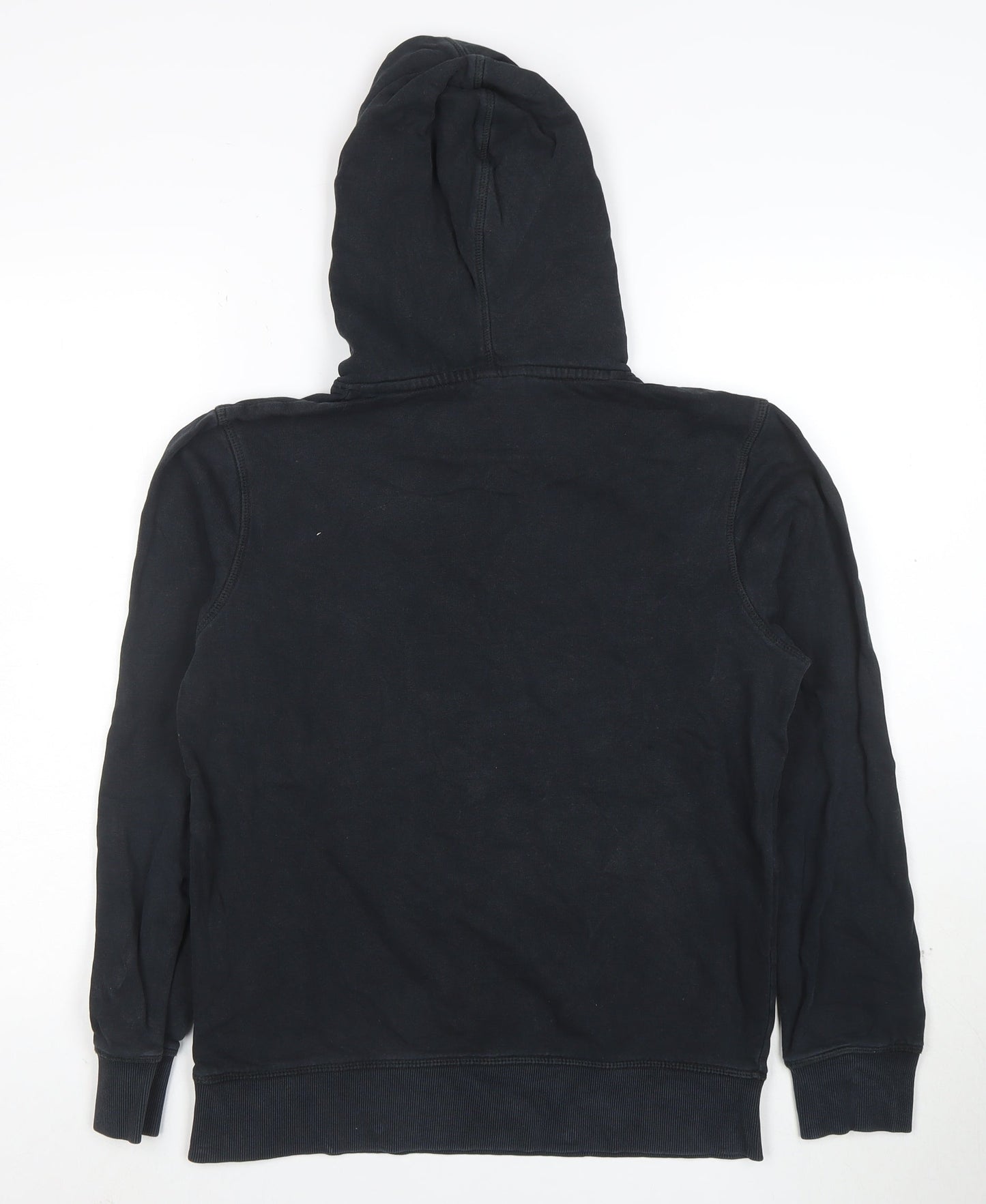 Jack & Jones Mens Black Pullover Hoodie Small Graphic Print