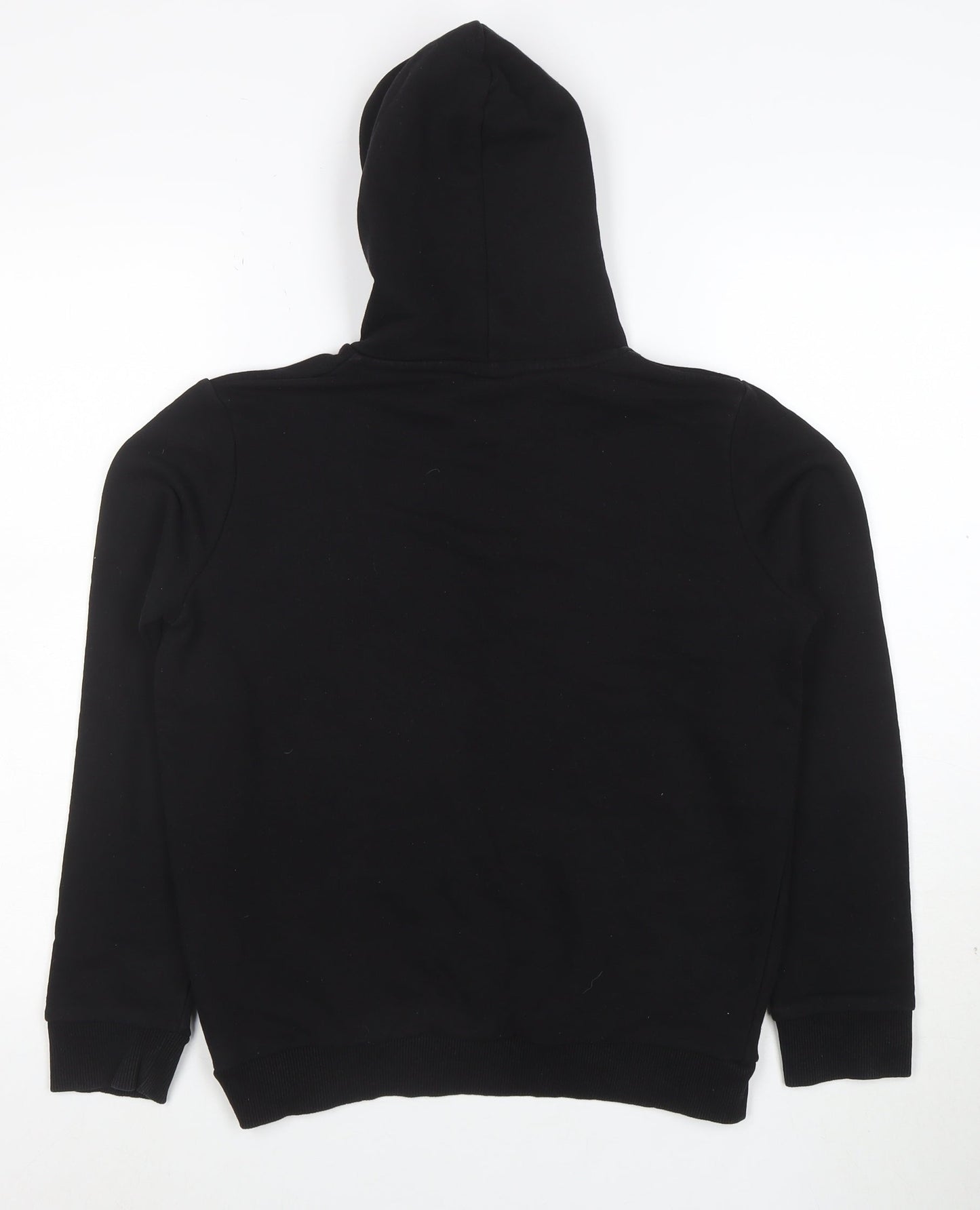 Hype Boys Black Pullover Hoodie 13 Years Cotton Blend Graphic Print