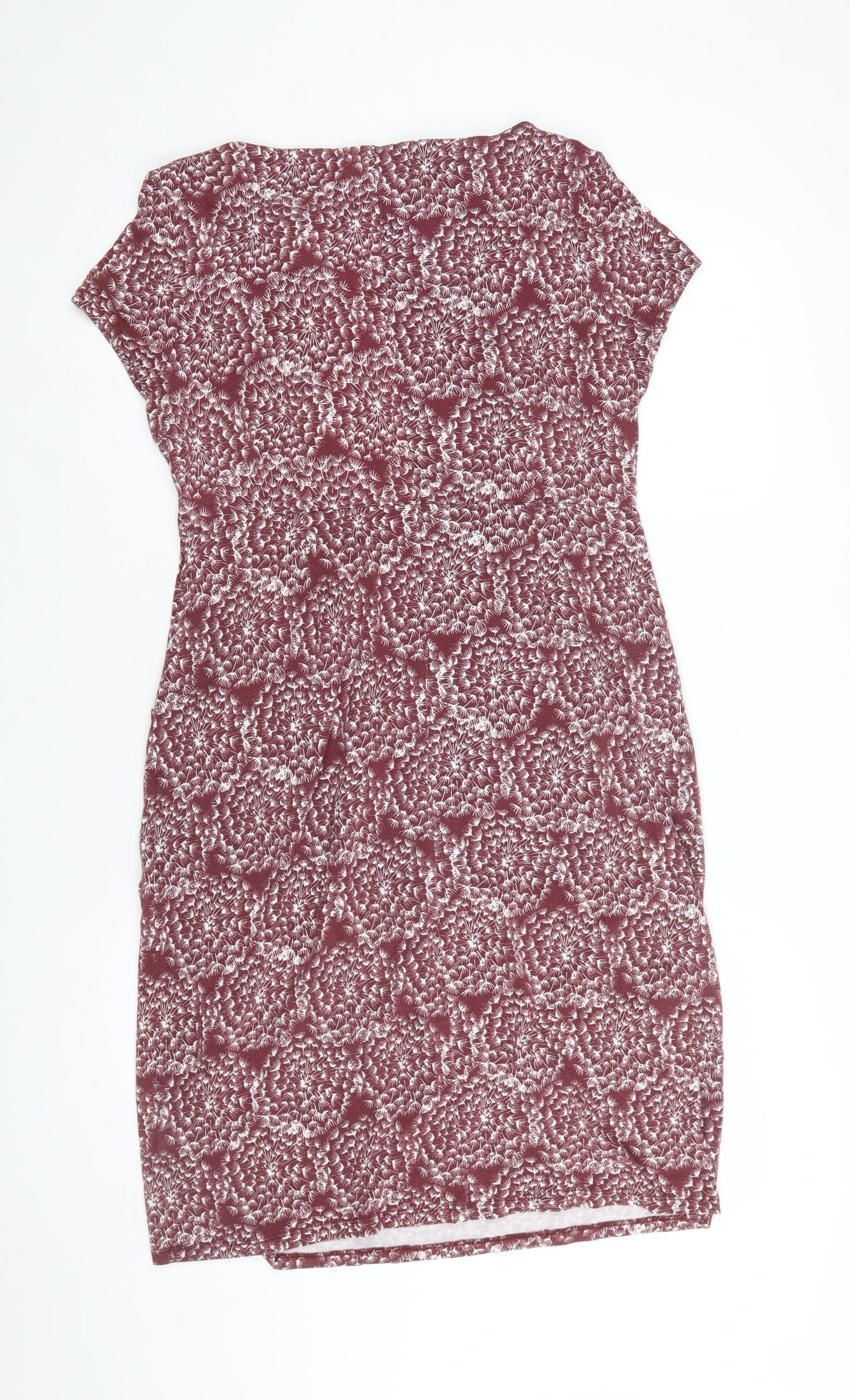 White Stuff Women Red Floral Jersey Bodycon Dress UK 12