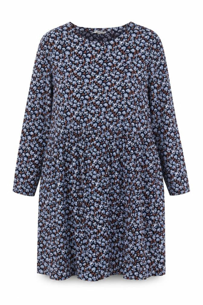 Seasalt Cornwall Women Blue Floral Cotton Tall Shift Dress UK 20