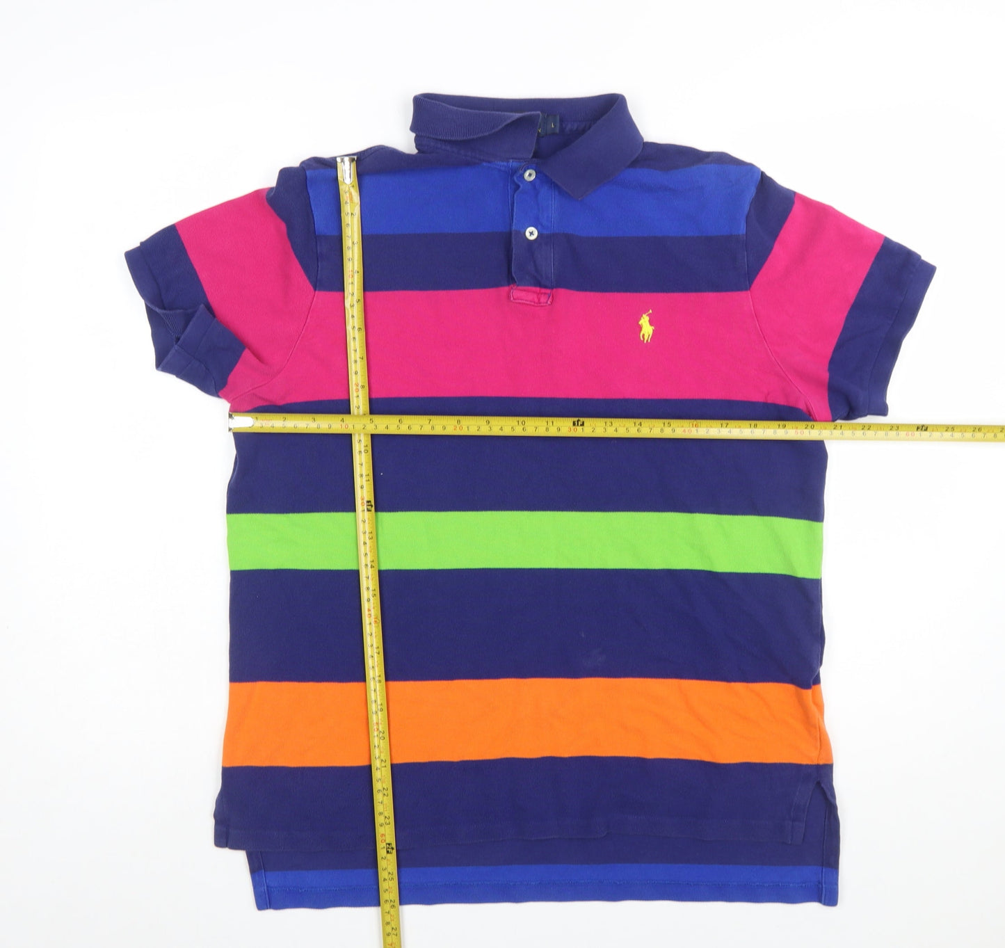 Polo Ralph Lauren Men's Multicoloured Striped L Cotton Polo Shirt