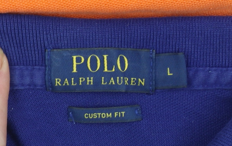 Polo Ralph Lauren Men's Multicoloured Striped L Cotton Polo Shirt