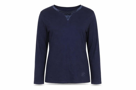 Temperley London Women’s Blue Long Sleeve Cotton Crew Neck Top M