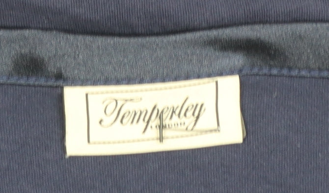 Temperley London Women’s Blue Long Sleeve Cotton Crew Neck Top M