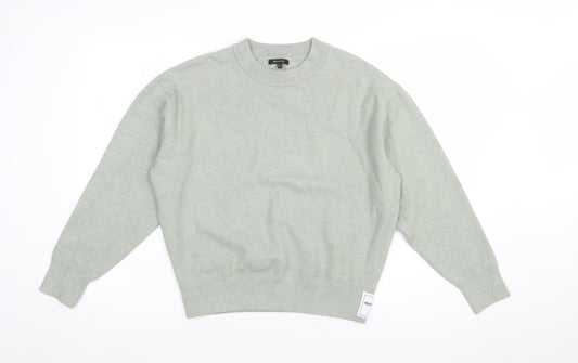 Massimo Dutti Women’s Green Wool Blend Crew Neck Pullover Jumper Size S