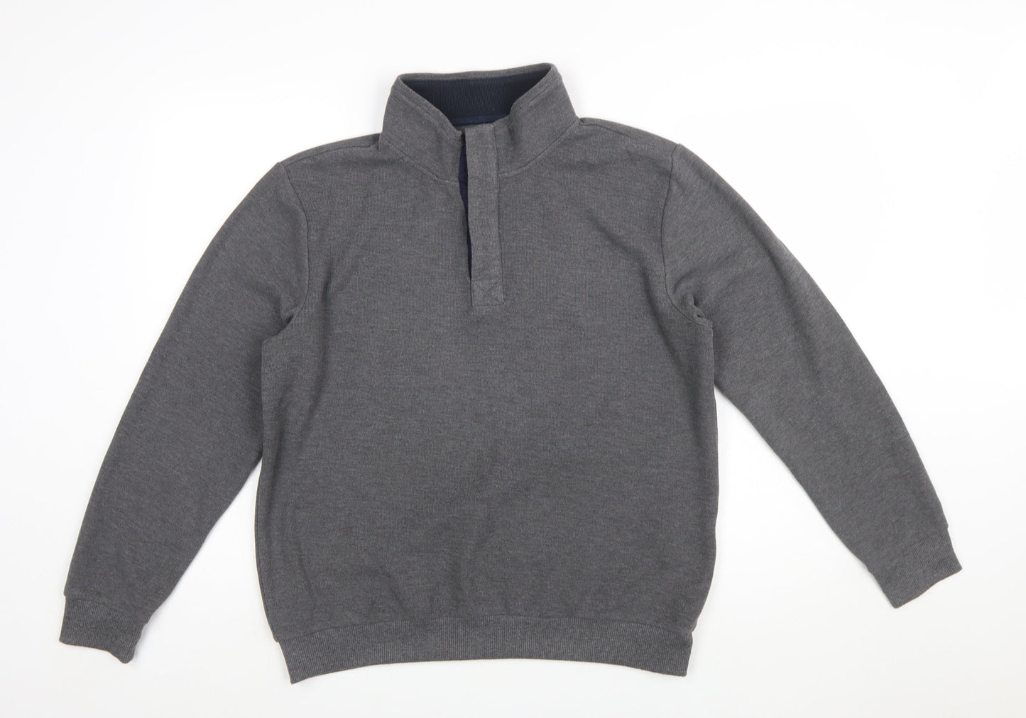 Altinyildiz Classics Men's Grey M High Neck Henley Sweatshirt