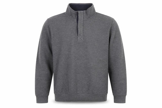 Altinyildiz Classics Men's Grey M High Neck Henley Sweatshirt
