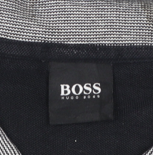 Hugo Boss Men’s Grey 2XL Polo Shirt Cotton Logo Short Sleeve