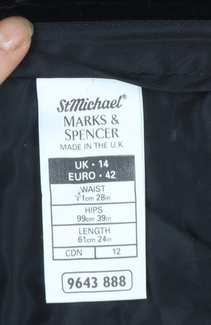 Marks and Spencer Women’s Black Size 14 Pencil Skirt Lined Stretch