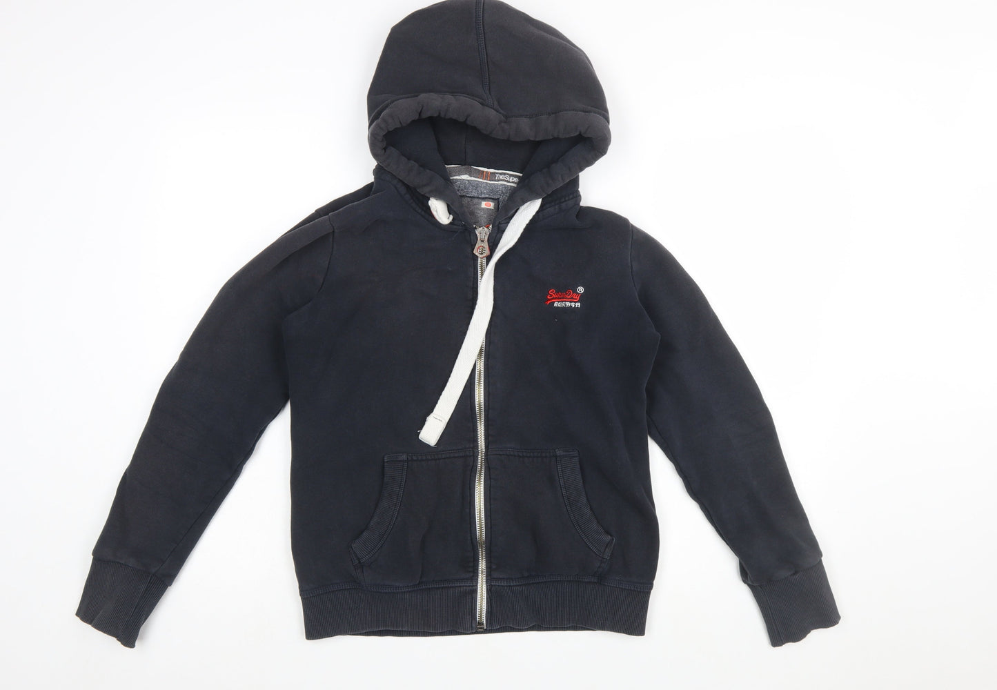 Superdry Men’s Black Full Zip Hoodie Medium Orange Label