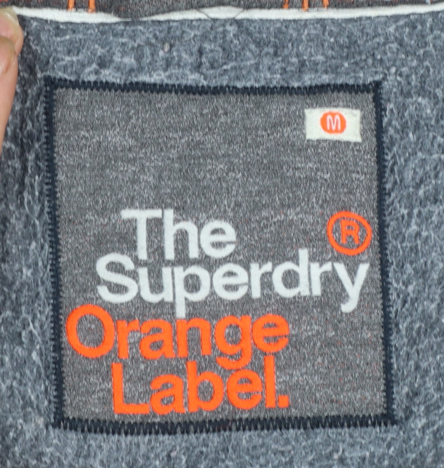 Superdry Men’s Black Full Zip Hoodie Medium Orange Label