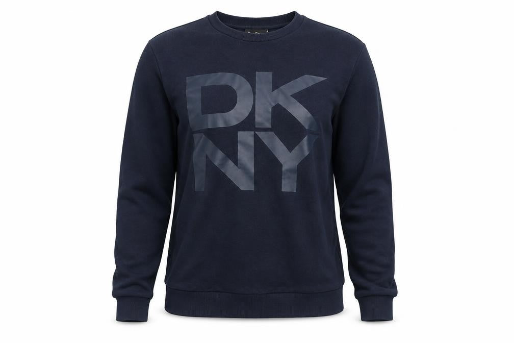DKNY Women's Navy Blue Cotton Blend Pullover Sweatshirt M