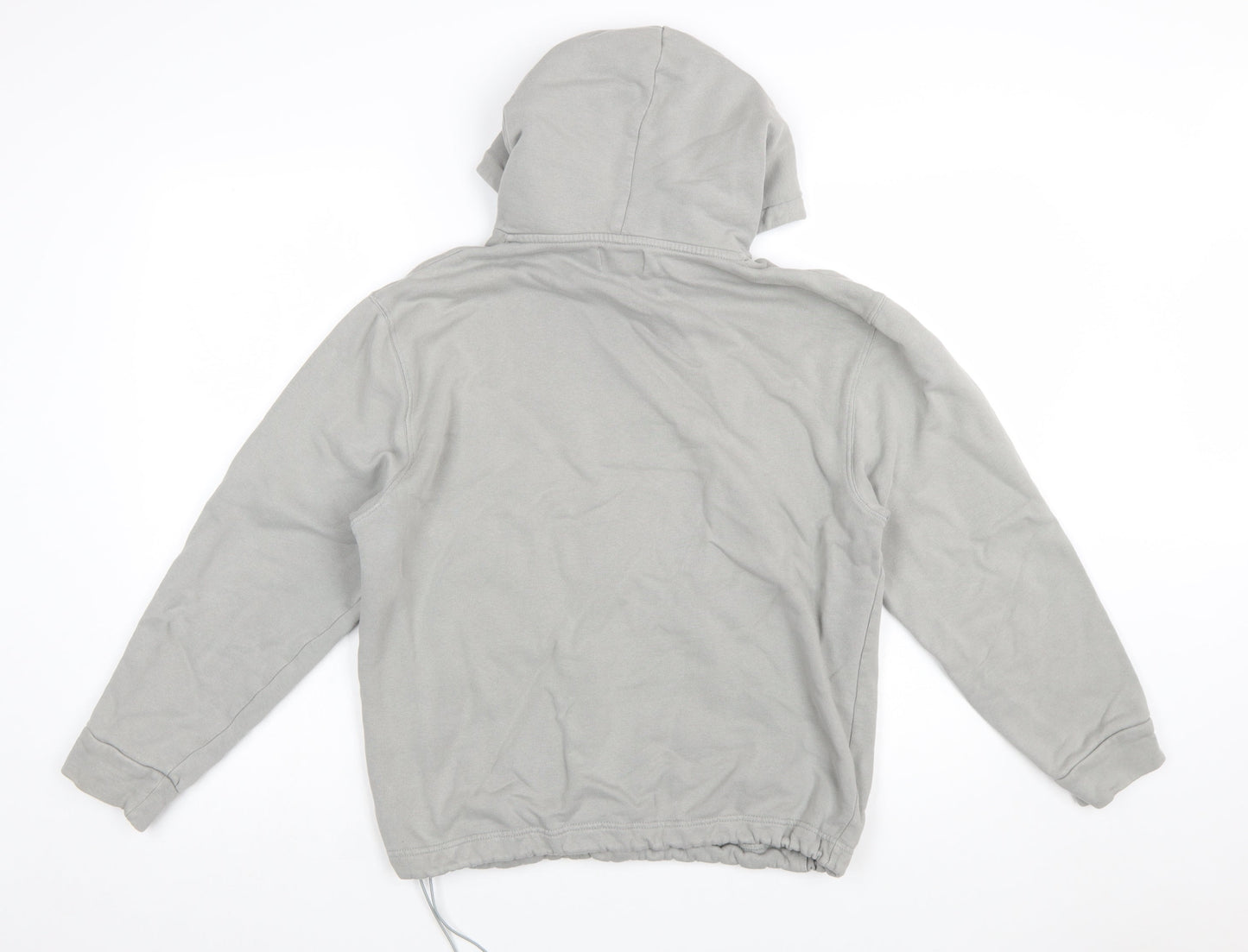 Topman Unisex Grey Cotton Pullover Hoodie M Relaxed Fit
