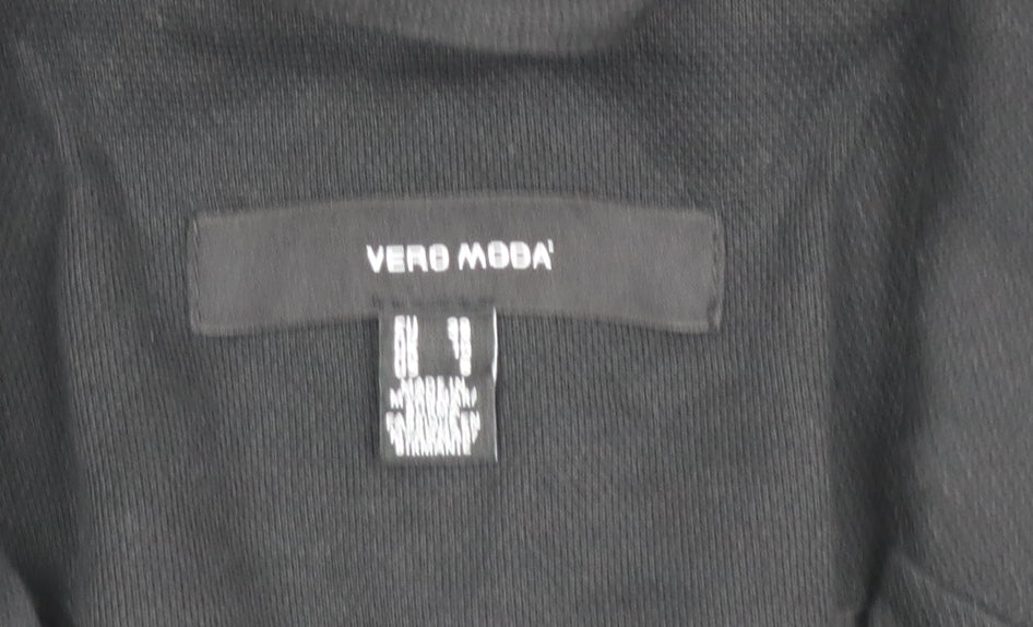 Vero Moda Womens Black Regular Fit Single-Breasted Blazer Size 12
