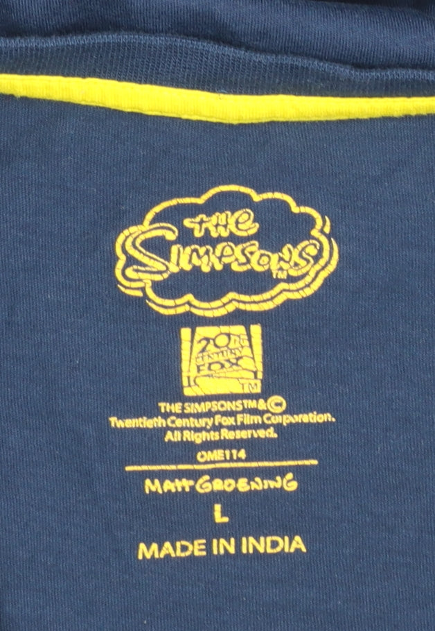 Primark Men’s Blue The Simpsons Homer Mr Plow Long Sleeve T-Shirt Size L