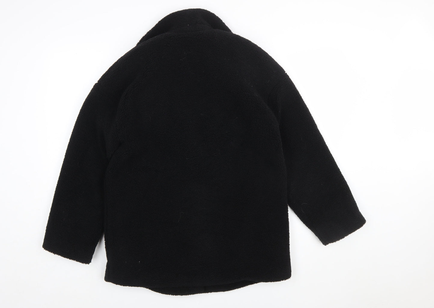 John Lewis ANYDAY Women's Black Fleece Pea Coat XS