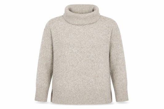 Vero Moda Women's Beige Roll Neck Jumper Size S Relaxed Fit Winter Knit