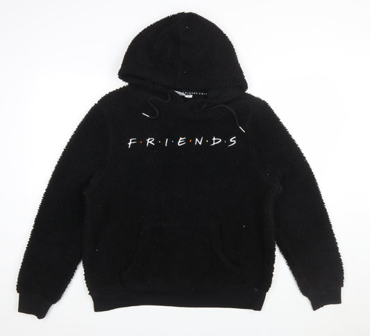 Primark Womens Black Friends Hoodie Size 12/14 Fleece Pullover