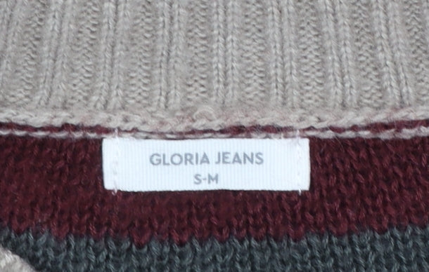 Gloria Jeans Women’s Striped Crew Neck Pullover Jumper S Multicoloured Knit