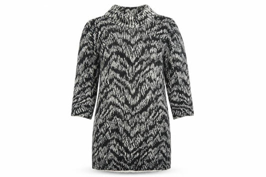 Marks & Spencer Women’s Black Animal Print Roll Neck Jumper Dress Size 12