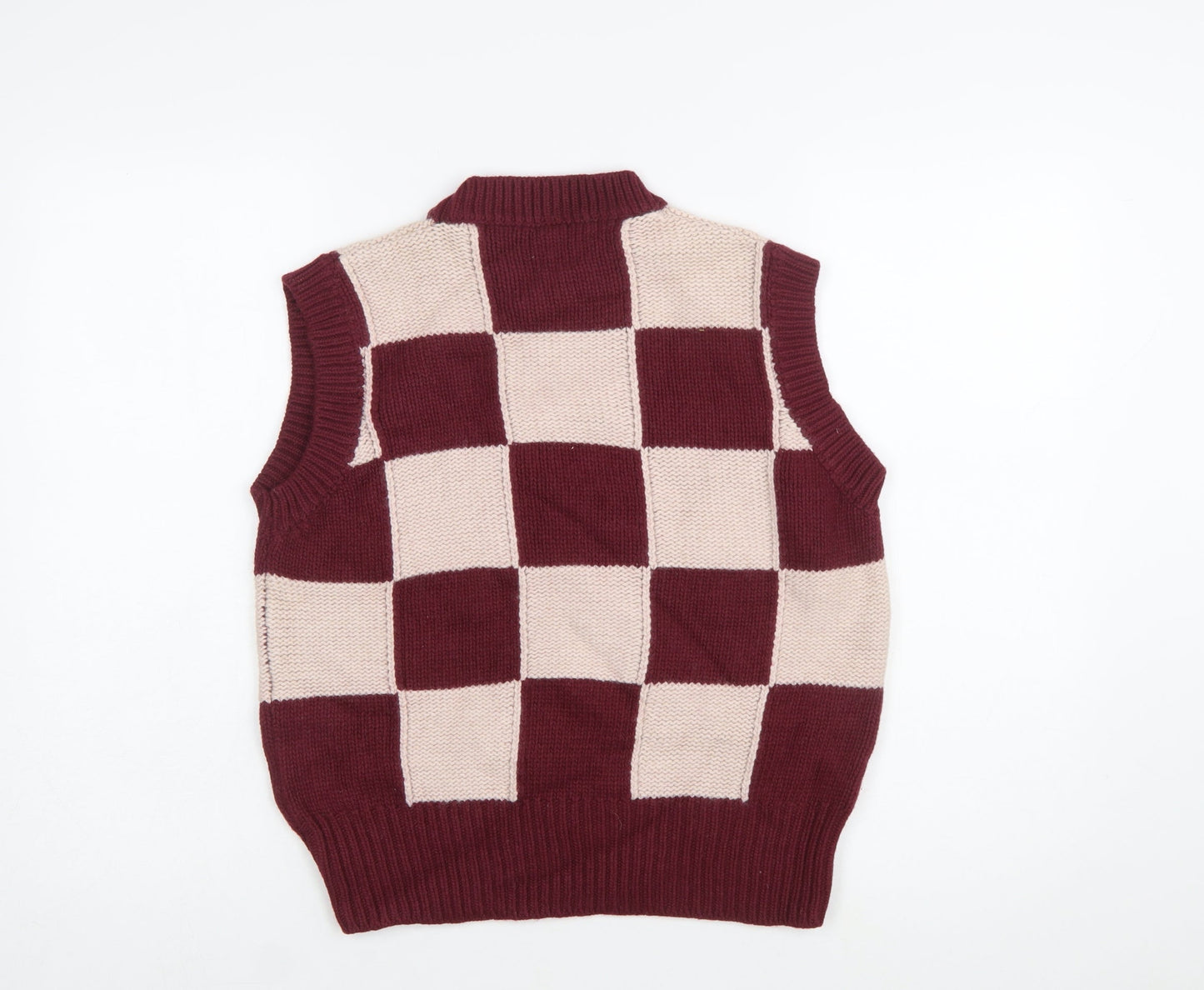 Mirla Beane Women's Multicoloured Mock Neck Check Knit Vest S
