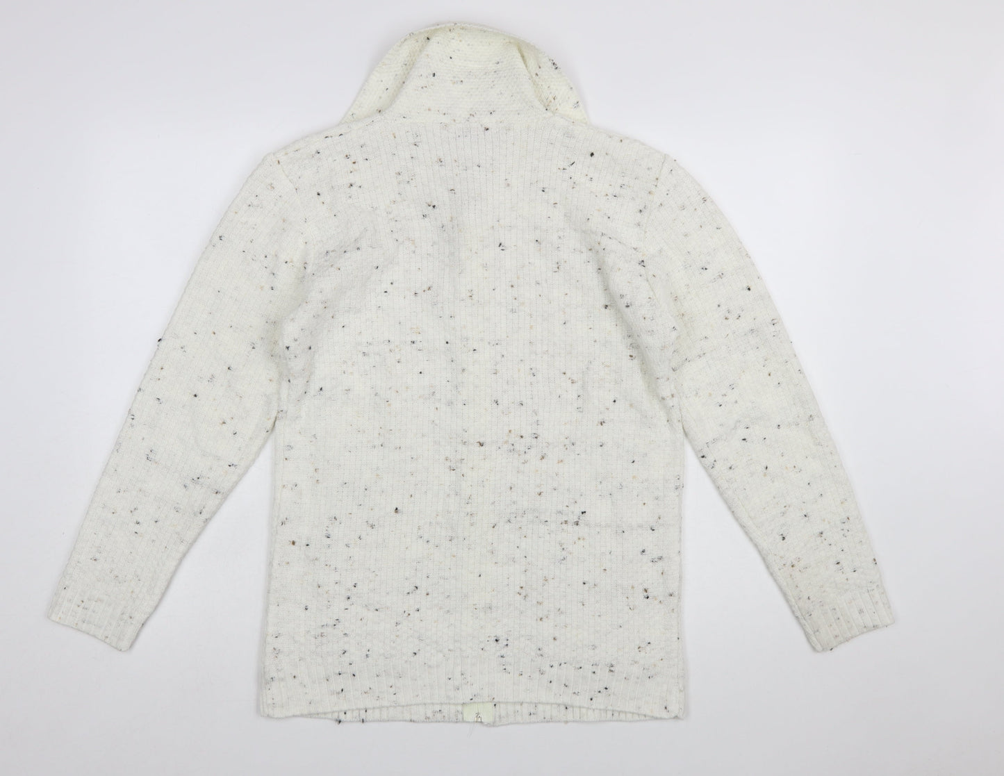 Glimpse Women's Ivory Cable-Knit Full Zip Jumper S