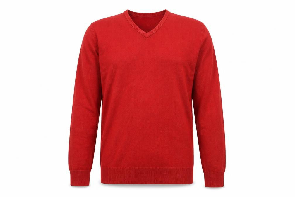 Marks & Spencer Blue Harbour Men's Red V-Neck Acrylic Jumper Size L