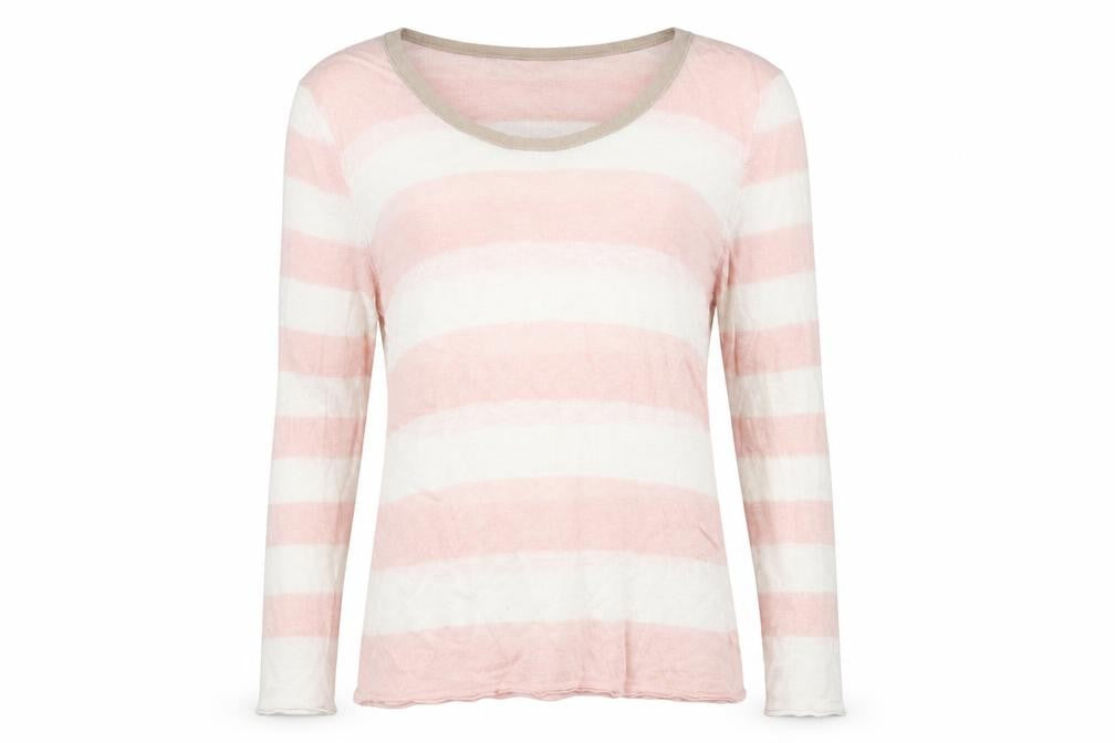 Fenn Wright Manson Women’s Pink Striped Linen Jumper Size 14 Petite