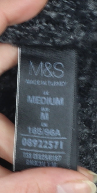 Marks and Spencer Women’s Grey Knit Open Front Cardigan M