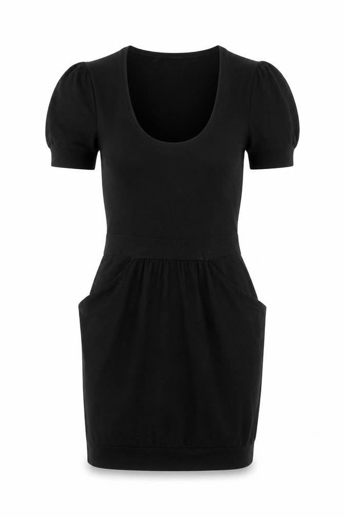 Warehouse Women Black Size 10 Short Sleeve Bodycon Dress