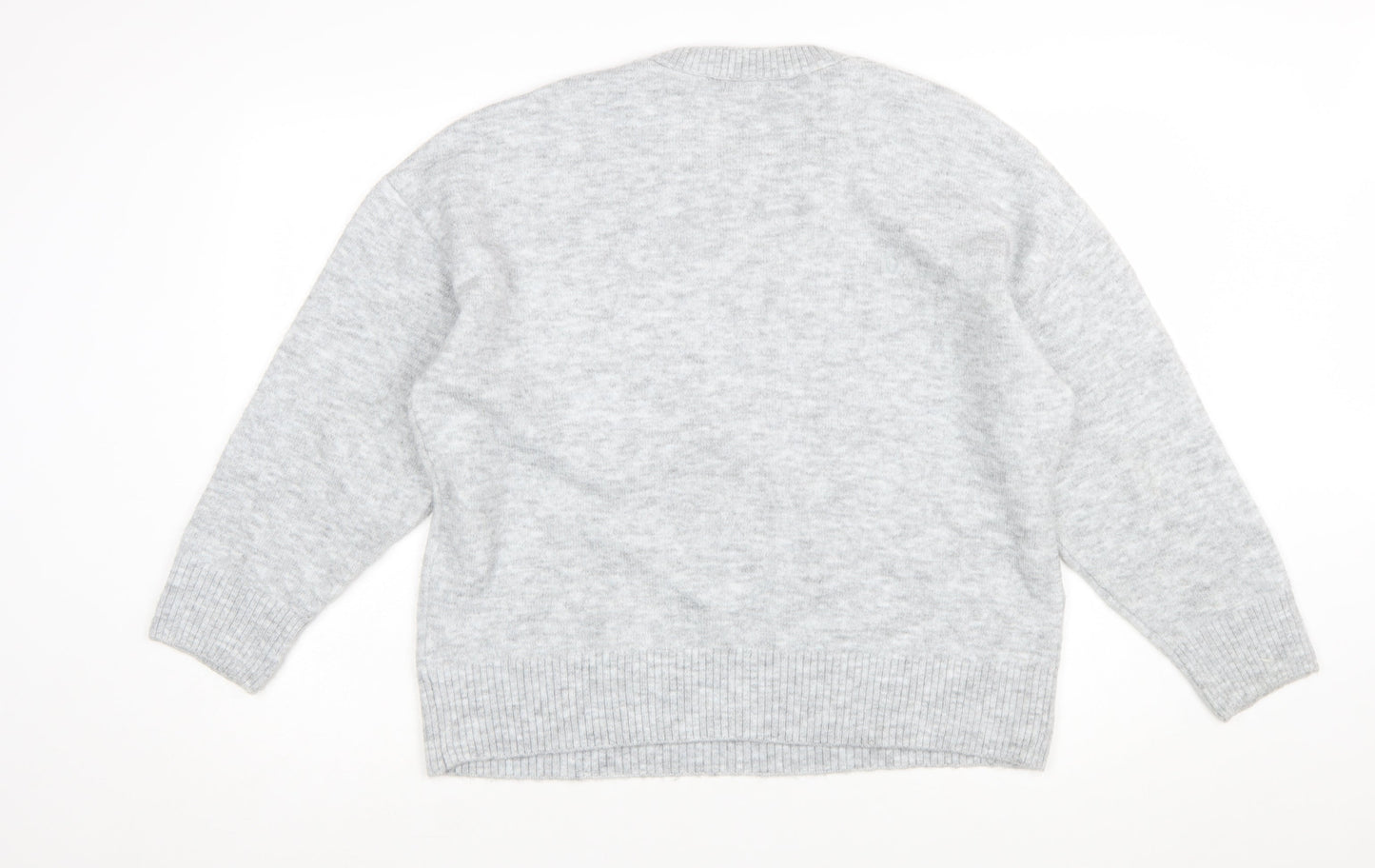 Tu Women’s Grey Bow Knit Jumper Size 18 Crew Neck Long Sleeve
