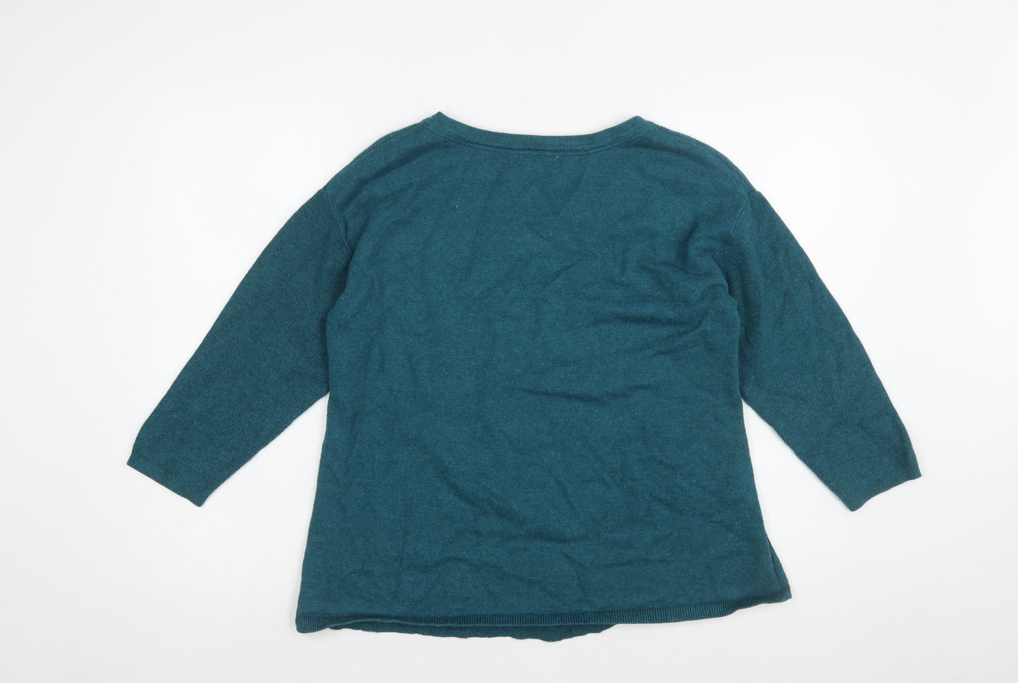 Monsoon Women's Green Wool Blend Crew Neck Jumper M