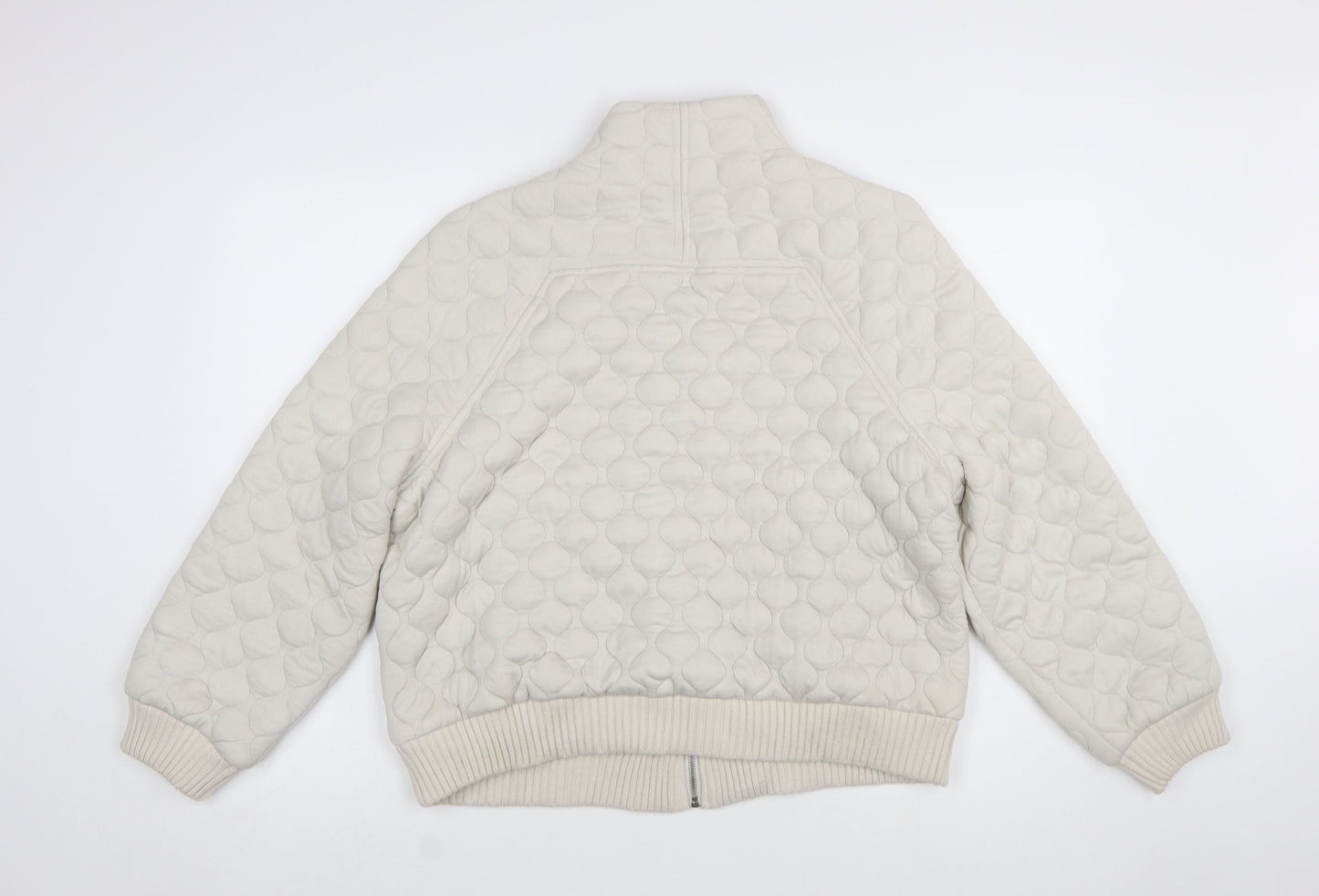Mint Velvet Women's Beige Quilted Bomber Jacket Size L