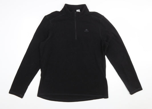 Quechua Men's Black XL Fleece 1/4 Zip Pullover Sweatshirt