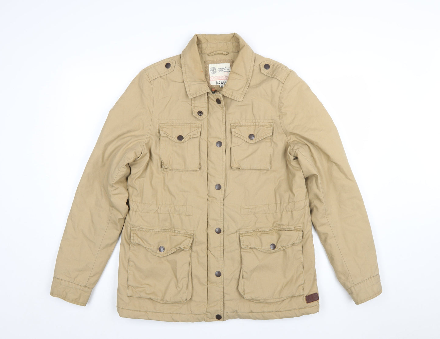 Fat Face Women Beige Size 12 Military Cotton Jacket