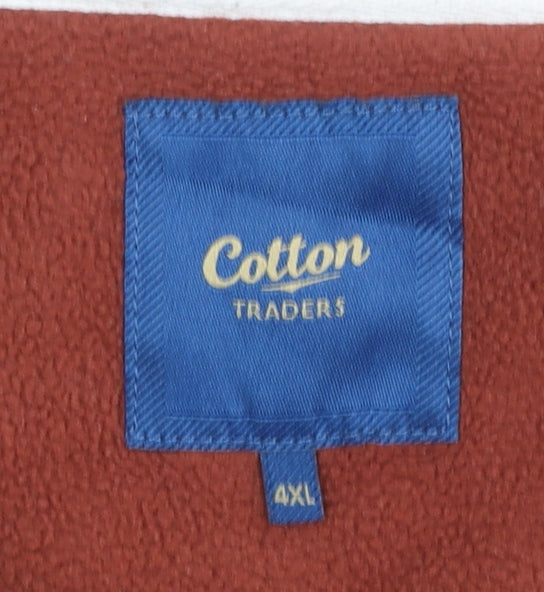 Cotton Traders Men's Brown 4XL Fleece Henley Sweatshirt